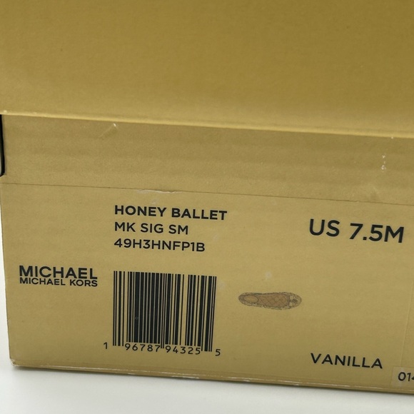 MICHAEL Michael Kors Honey Ballet Flats Vanilla MK Signature Logo Size 7.5M NWB - Picture 12 of 13